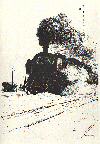 A.L. Hammonds  winter in bayern german steam train drawing